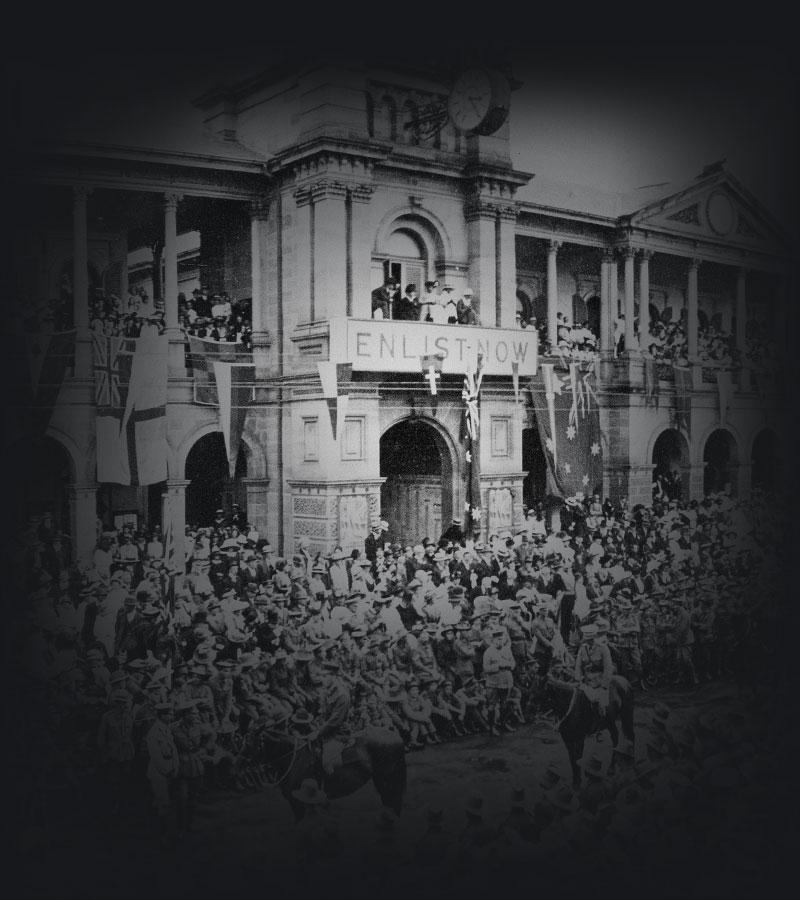 The first Anzac Day parade in Brisbane.