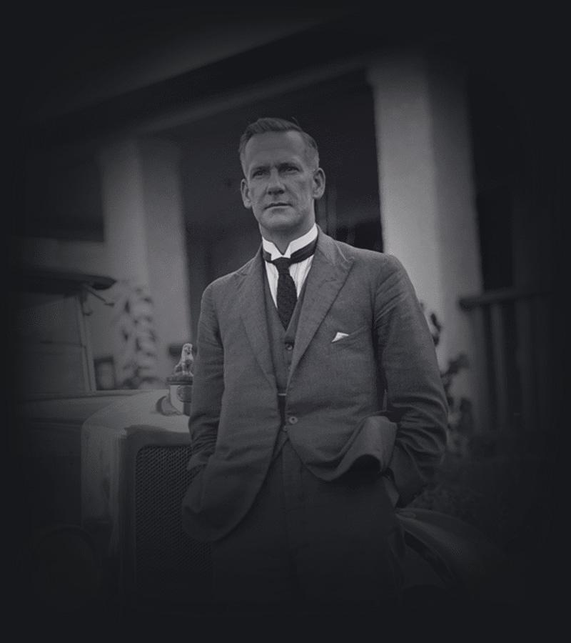 Jack Mildenhall with his Armstrong Siddeley motor car, registration number 27, Canberra, 1927.