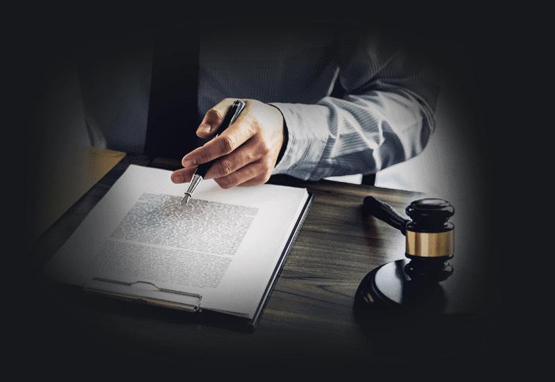 Consultation between a Businessman and Male lawyer or judge consult having team meeting with client.