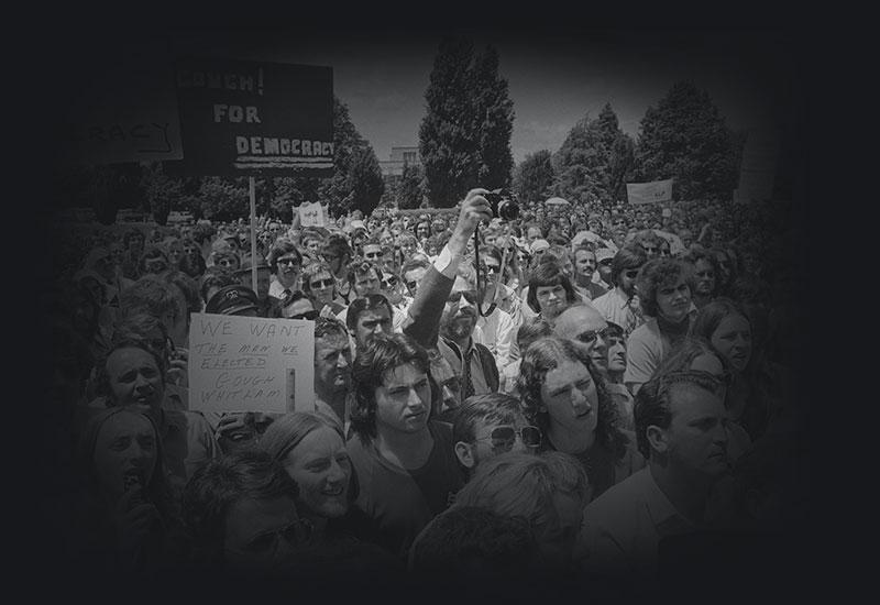 A crowd of people gathered to demonstrate