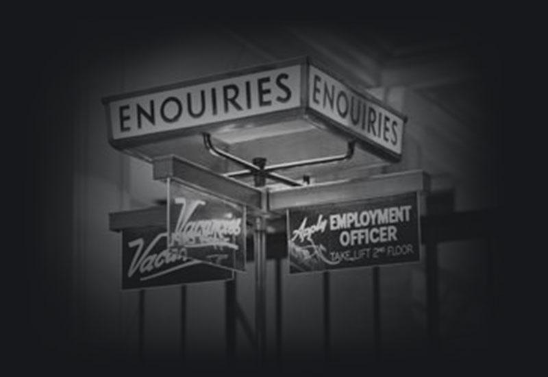 GPO [General Post Office] vacancy sign, main hall, 1956.