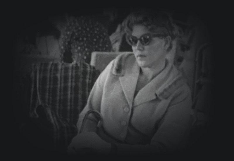 Surveillance photograph of Lydia Janovska at Mascot Airport, Sydney, 1960.