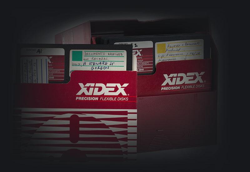 Flexible discs with storage container.