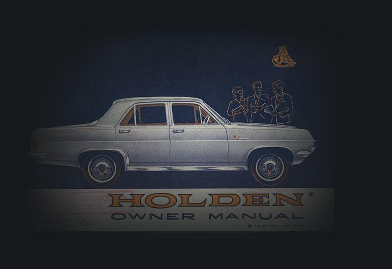 Holden owner manual featuring side illustration of car