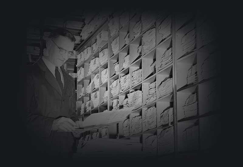 Man working in archive
