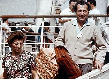 Colour photograph - Migrants disembarking from a ship, 1951