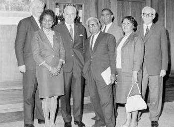 Indigenous activists with federal politicians, 1967 (A1200, L62232)