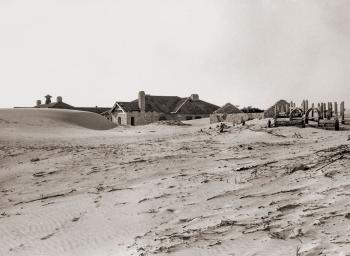 Remains of Eucla Telegraph Station buried in sand dunes, 1957.