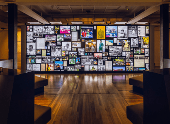 Interactive wall, Connections Gallery, National Archives of Australia.