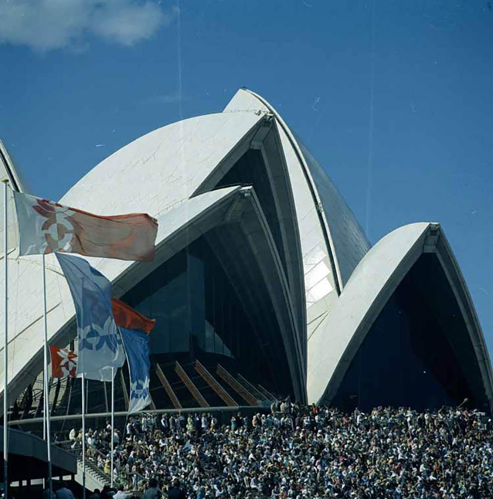 Crowds at the opening of the Sydney Opera House naa.gov.au