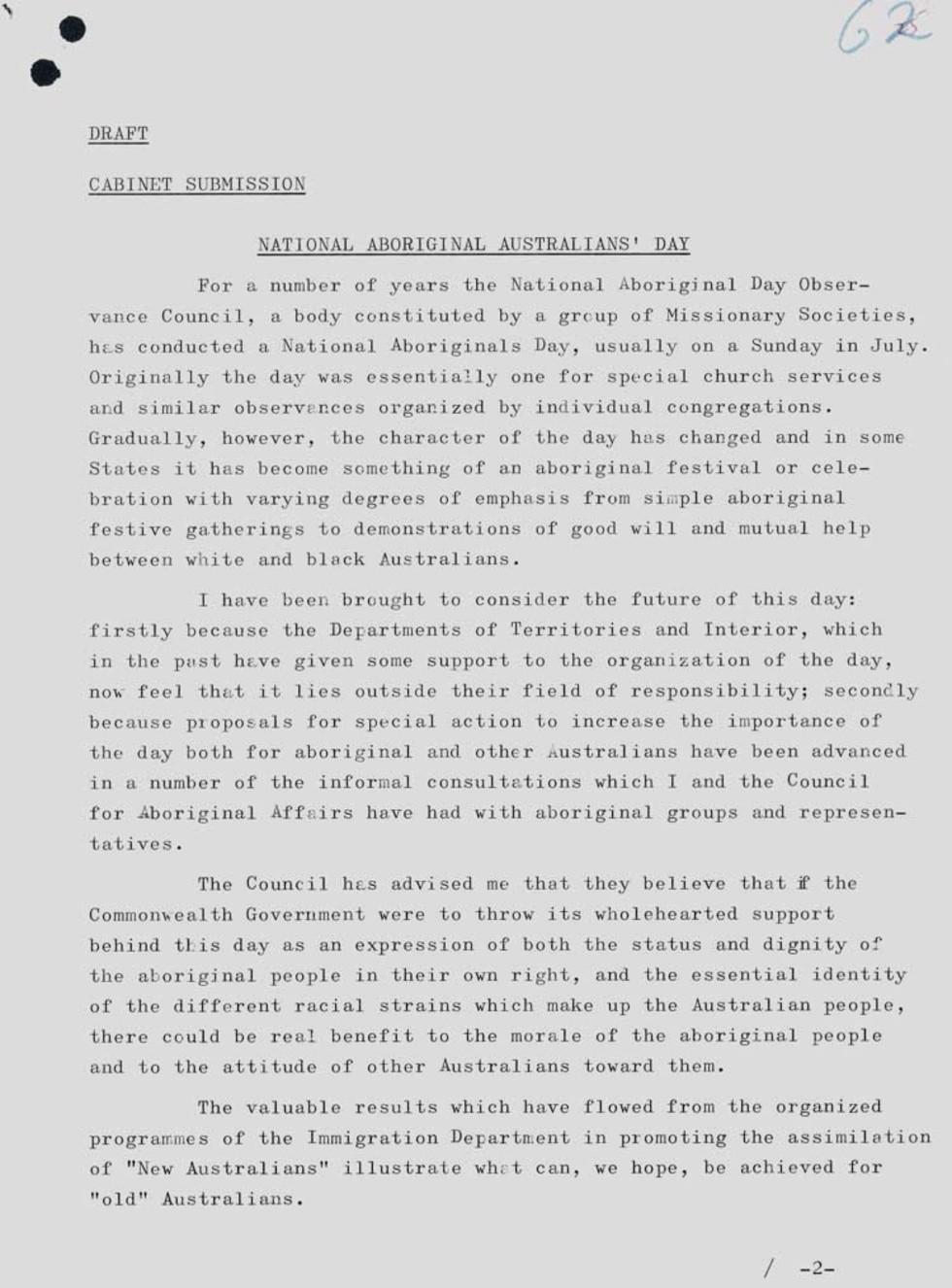 Draft Cabinet submission