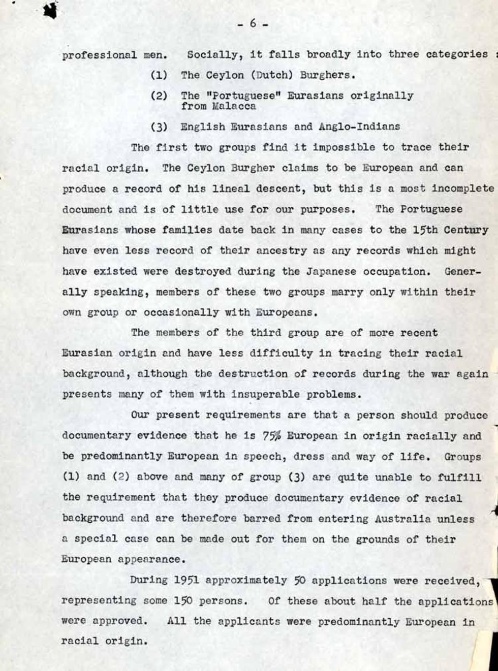 Notes for the Minister for Immigration