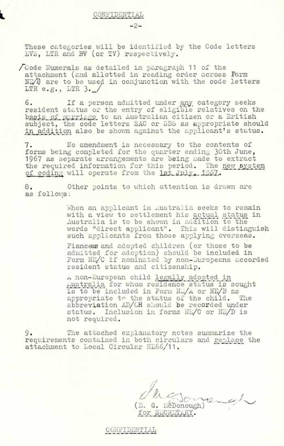 Confidential circular memo