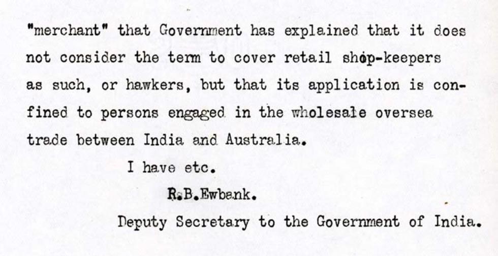 Admission in to Australia of the wives and minor children of domiciled Indians