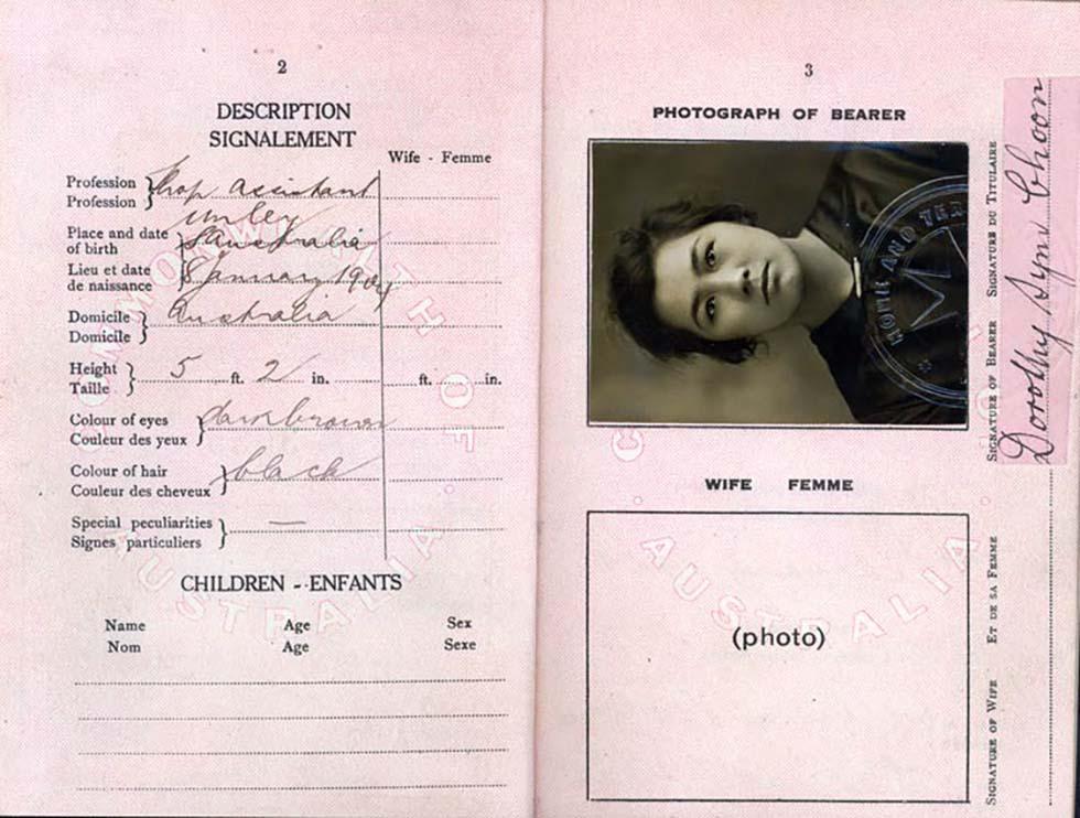 Passport of Dorothy Sym Choon.