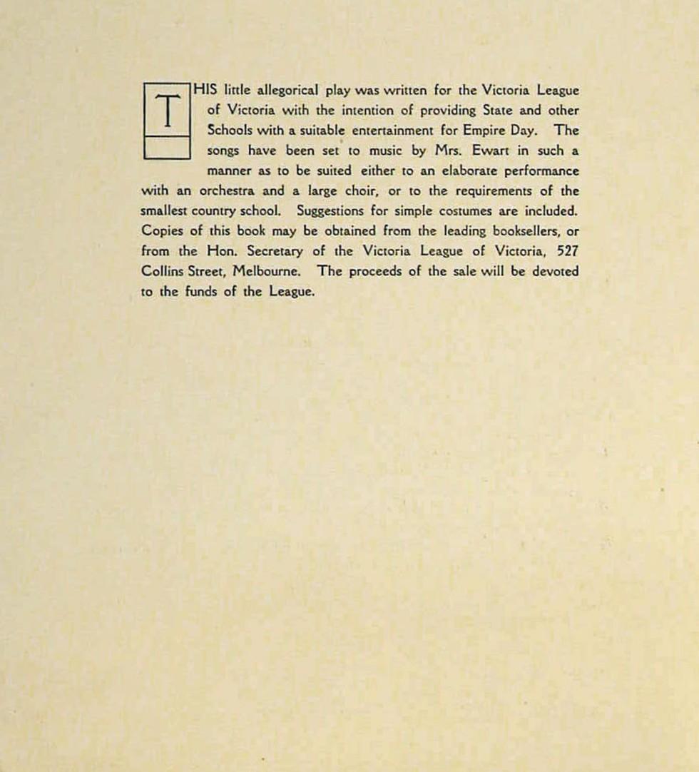 This play manuscript is titled Empire, 'a morality play for children' intended for Empire day commemoration.