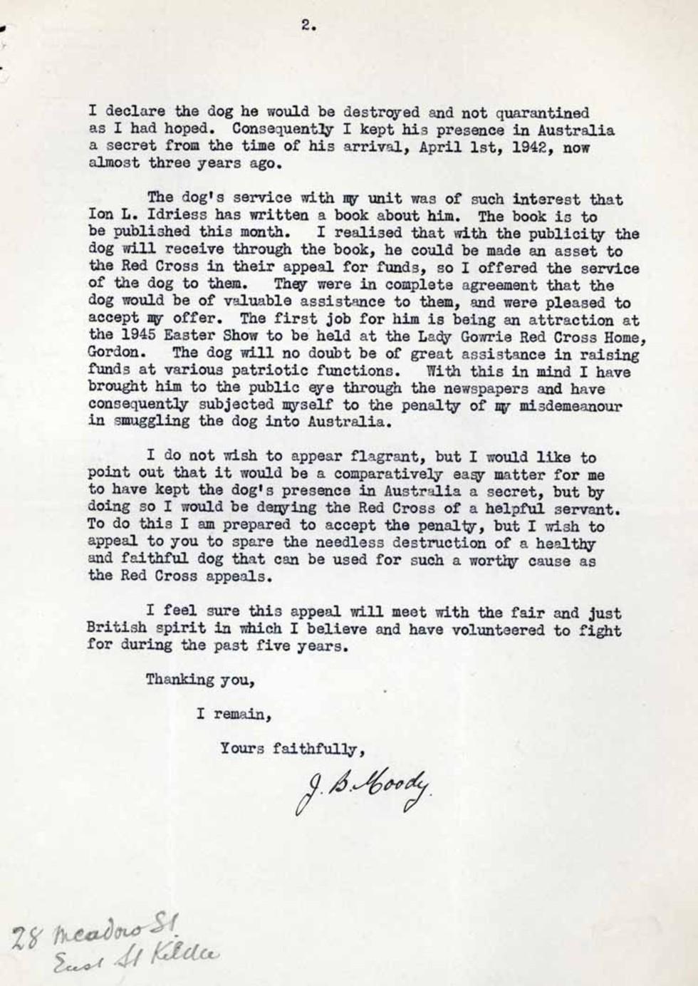 This text is a copy of JB Moody's appeal for dog smuggling.