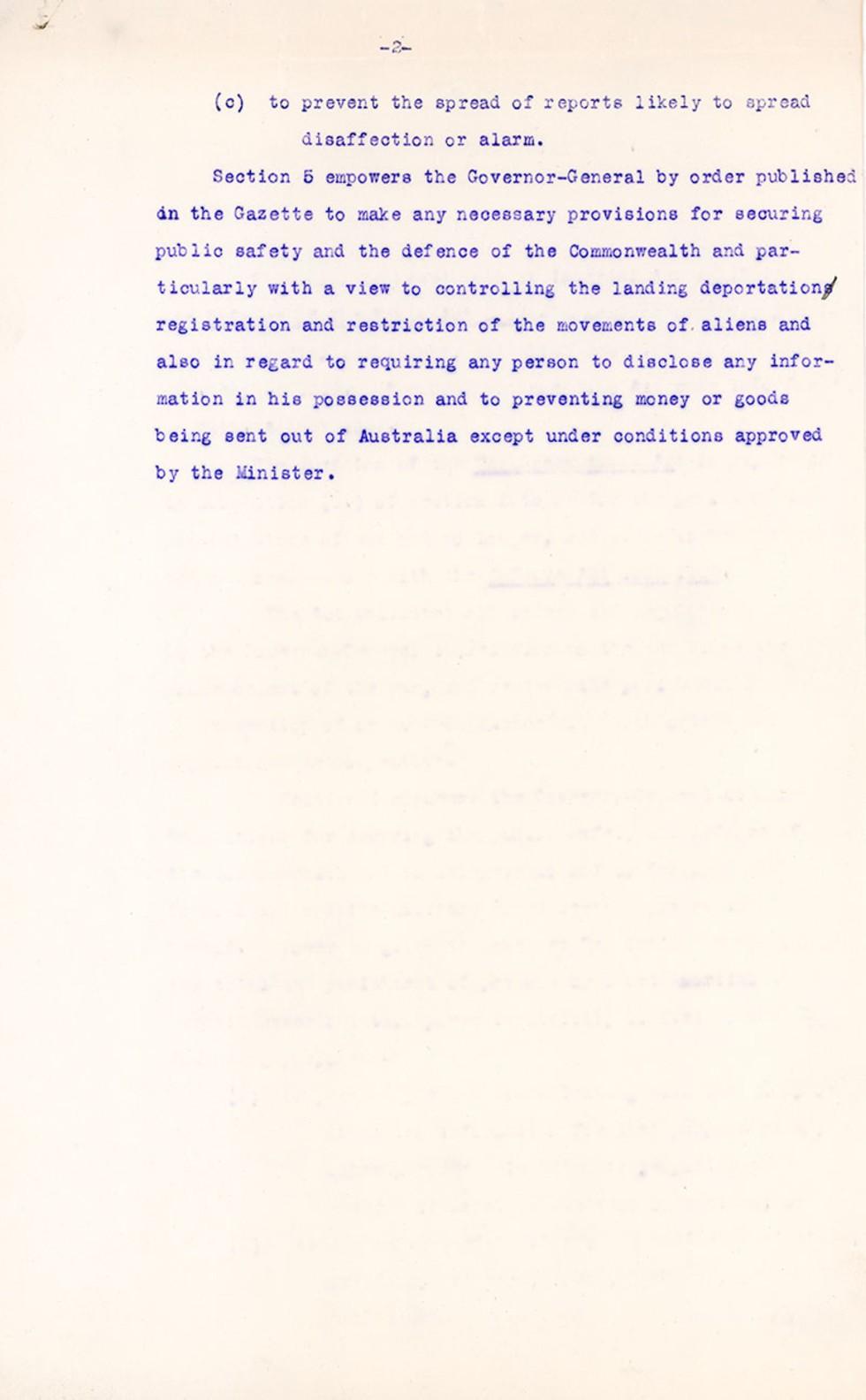 This is a Memorandum on the War Precautions Bill.