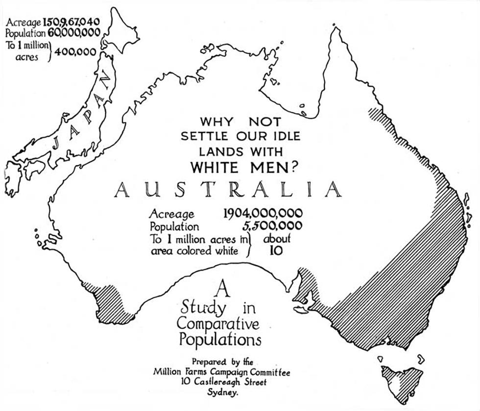 Illustration showing comparison between Australia and Japan.