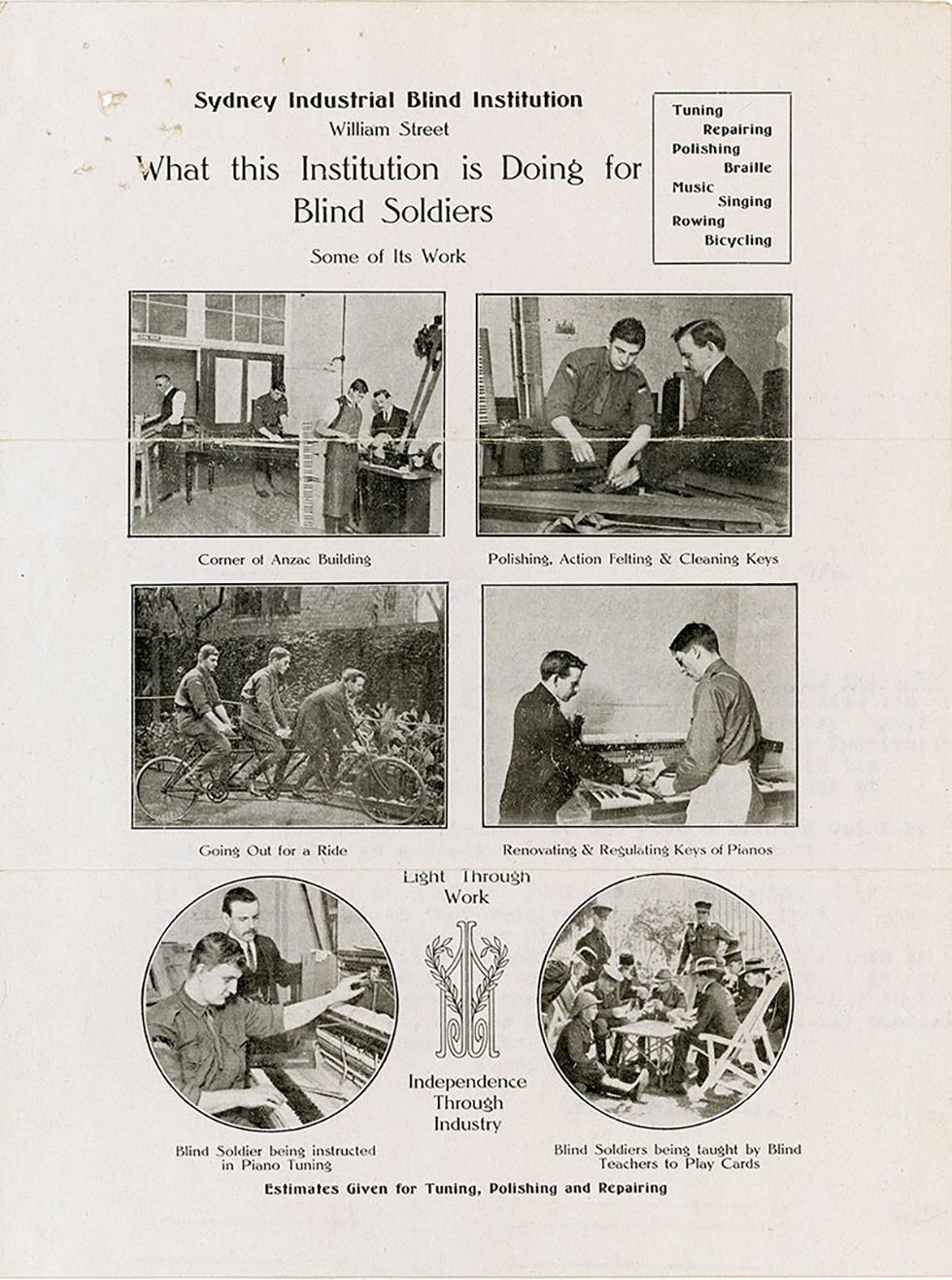Poster advertising the work of the Sydney Industrial Blind Institution.
