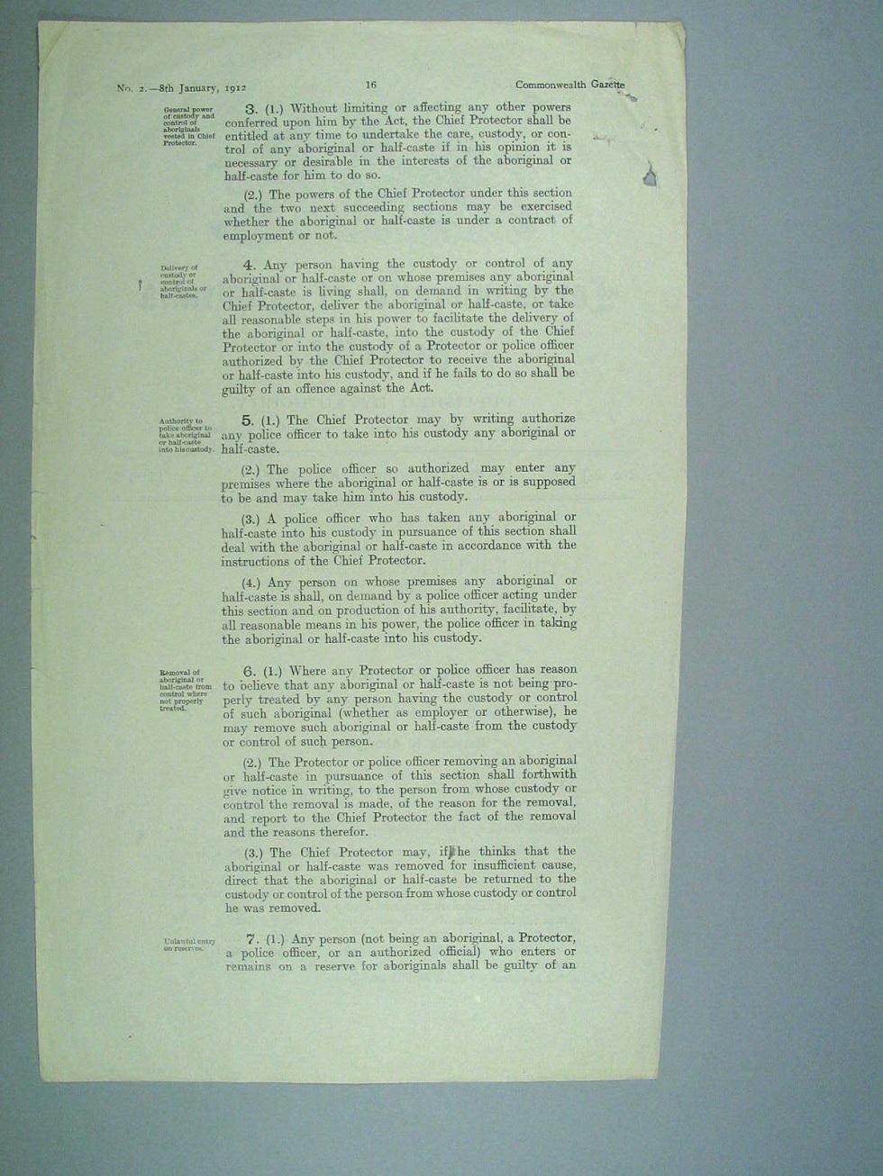 The aboriginal ordinance act