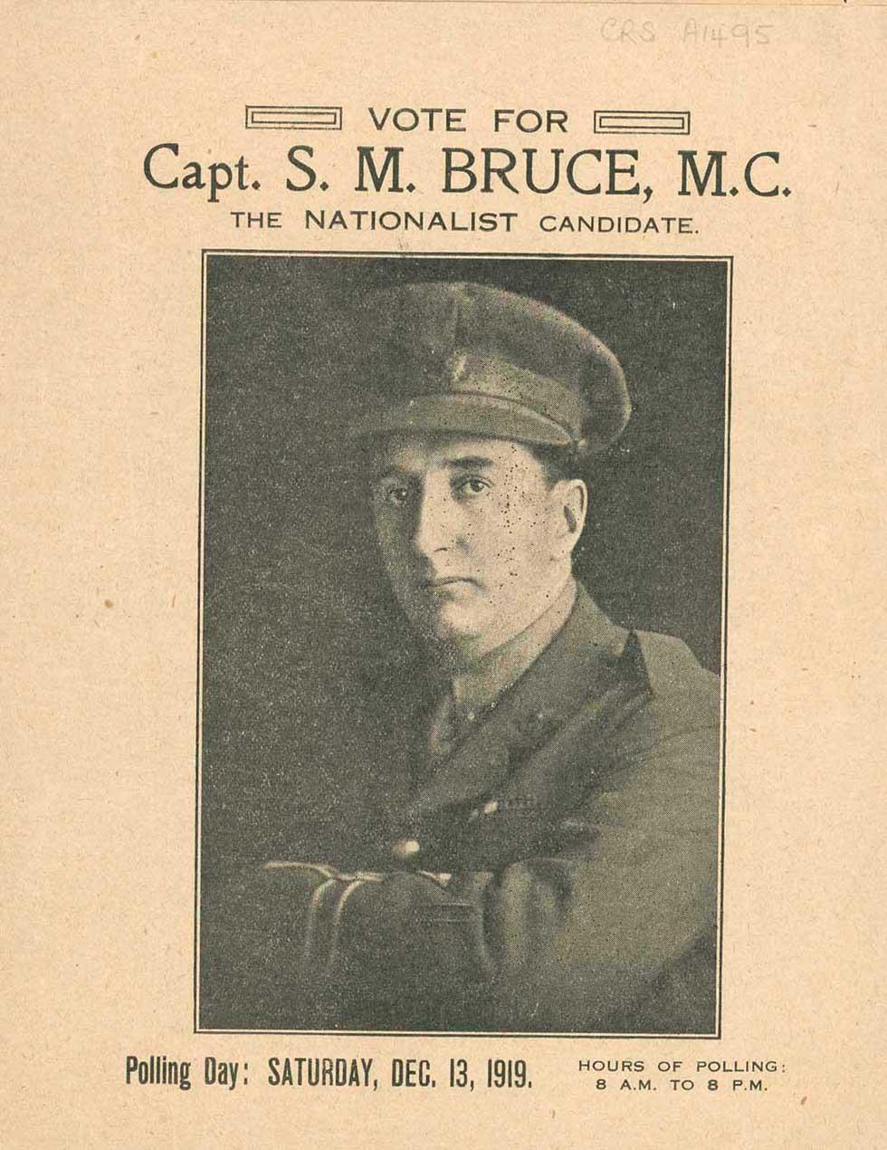 Nationalist Party pamphlet for the 1919 federal election.
