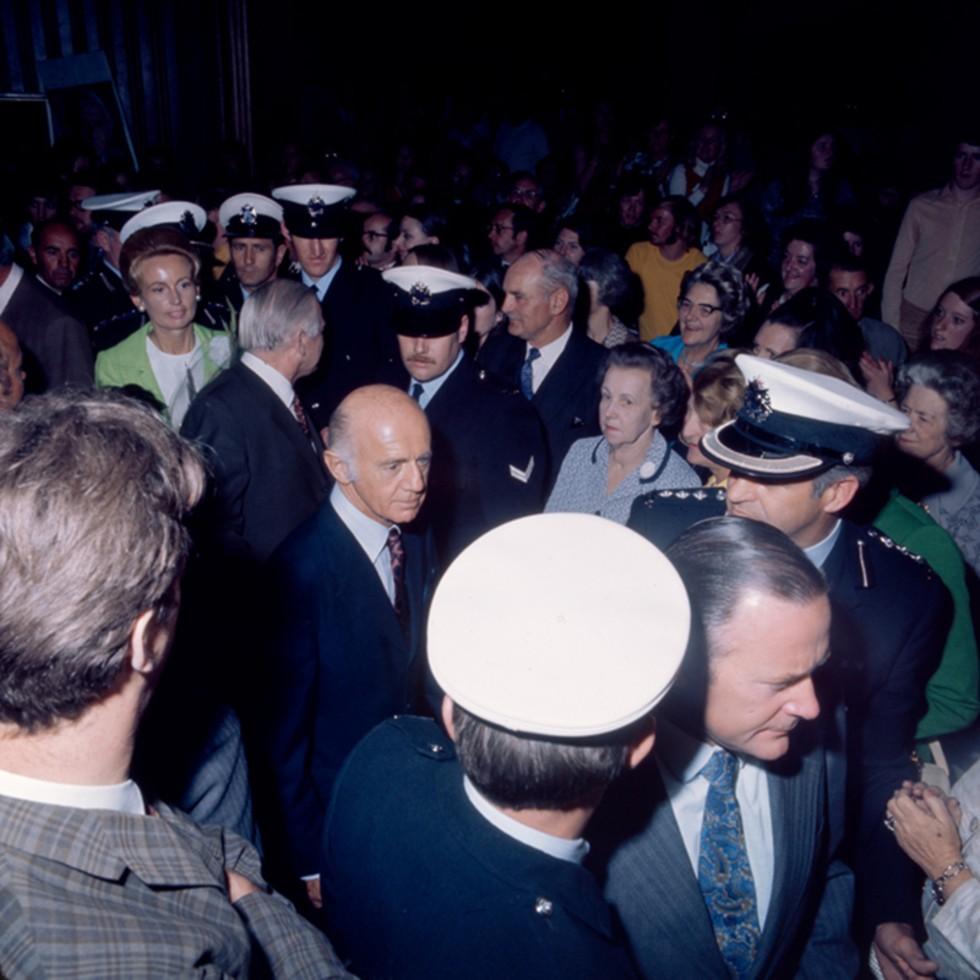 Sonia McMahon, Prime Minister William McMahon and Navy Minister Jim Killen on the campaign trail in December 1972, before voters elected the Labor government led by Gough Whitlam.