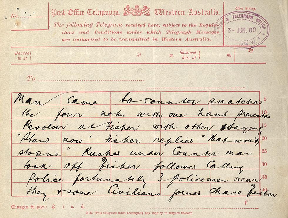 Telegraph from Menzies Post Office