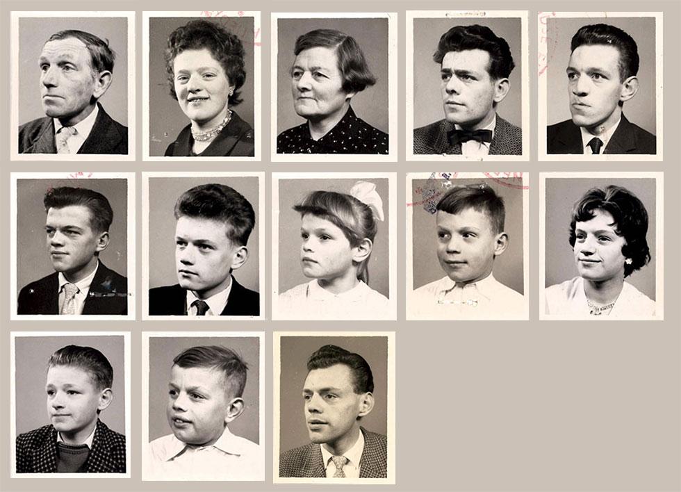 Immigration photos of Verhagen family members.