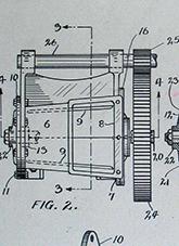 An engineering drawing detail of a machine for mincing prickly pear cactus into fodder.
