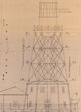 Detail of light house elevation drawing.