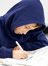 A child drawing.