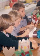 Children making craft.