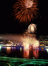 Expo - Fireworks over Expo 88 in Brisbane.