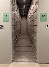 View between compactus shelves