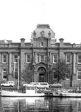 Cities and towns - Hobart - The Customs House in Hobart, photographed from Constitution Dock, Tasmania, 1987
