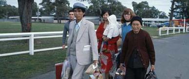 Indo-Chinese refugees arrive in Melbourne, 1979.