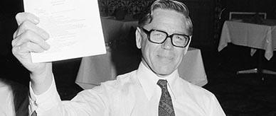 Barrie Dexter with a copy of the Aboriginal Land Rights (Northern Territory) Act