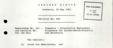 Cabinet Decision 626. 