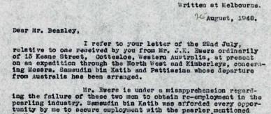 Copy of a letter to Kim Beazley