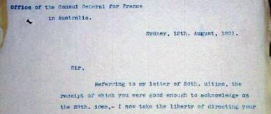 Letter to Prime Minister Edmund Barton