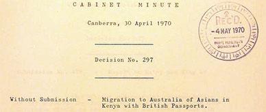 Typed Cabinet Decision No. 297, Confidential marked in red.
