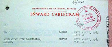Assisted passage scheme –correspondence from Australian High Commission in London,