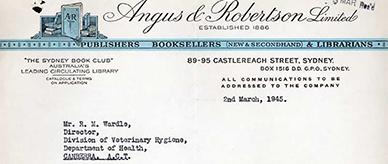 Letter to the Division of Veterinary Hygiene.