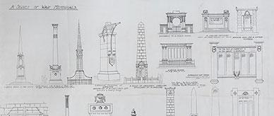 Designs for war memorials - post-World War I.