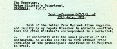 Memorandum for the Secretary, Prime Minister's Department