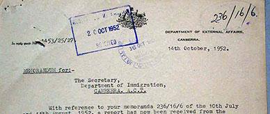 Racial background criteria for the approval of migration applications from Indonesia.