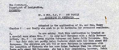 Request for favourable consideration of migration application for Burmese family.