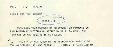Telex to Immigration Department executive about concerns for jobless and homeless immigrants.