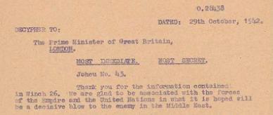 John Curtin's cablegram to Winston Churchill requesting the return to Australia of the 9th Division of the AIF.